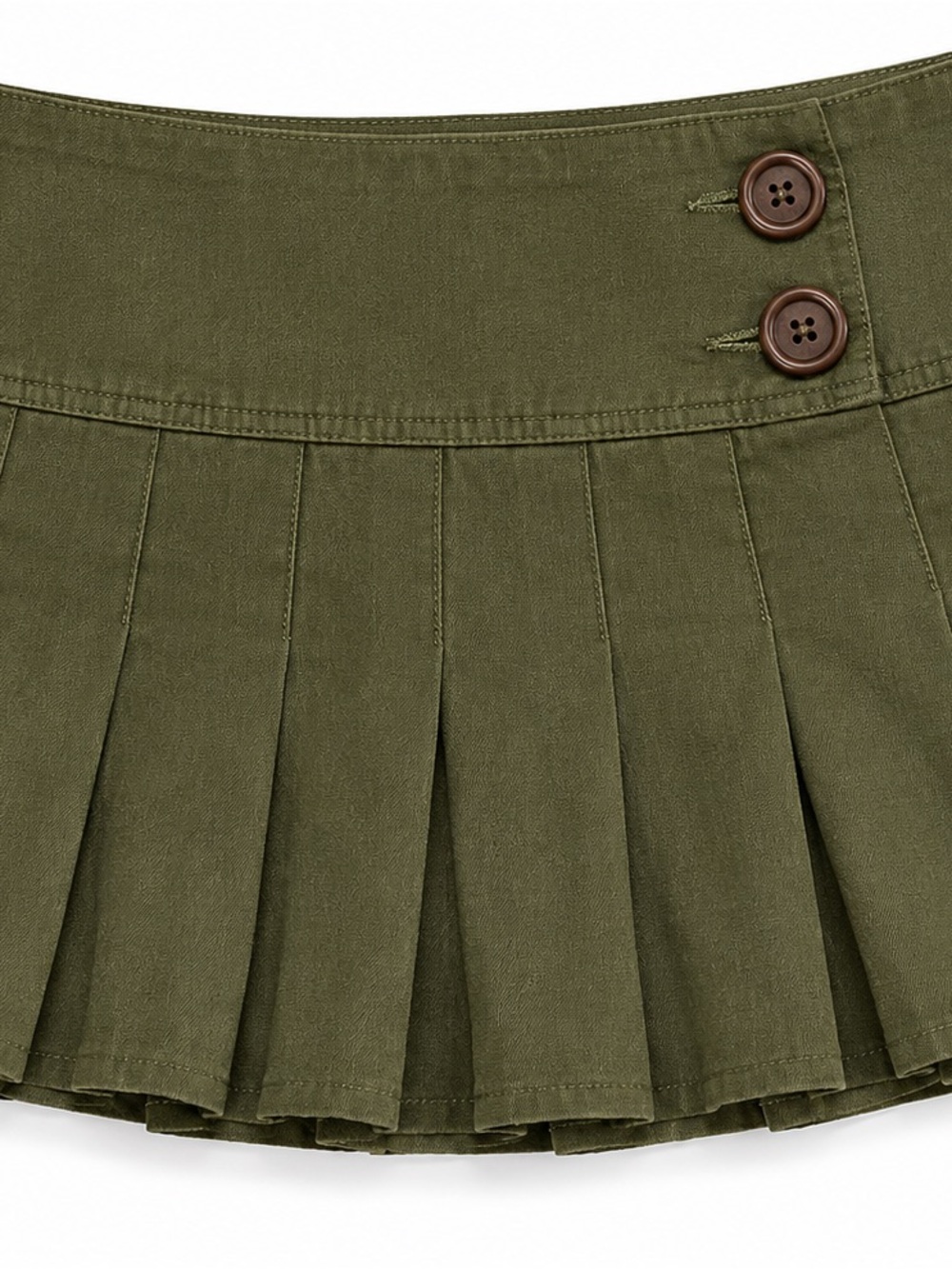Arden B Olive Green Pleated Mini Skirt Size 6 Military Utility Style